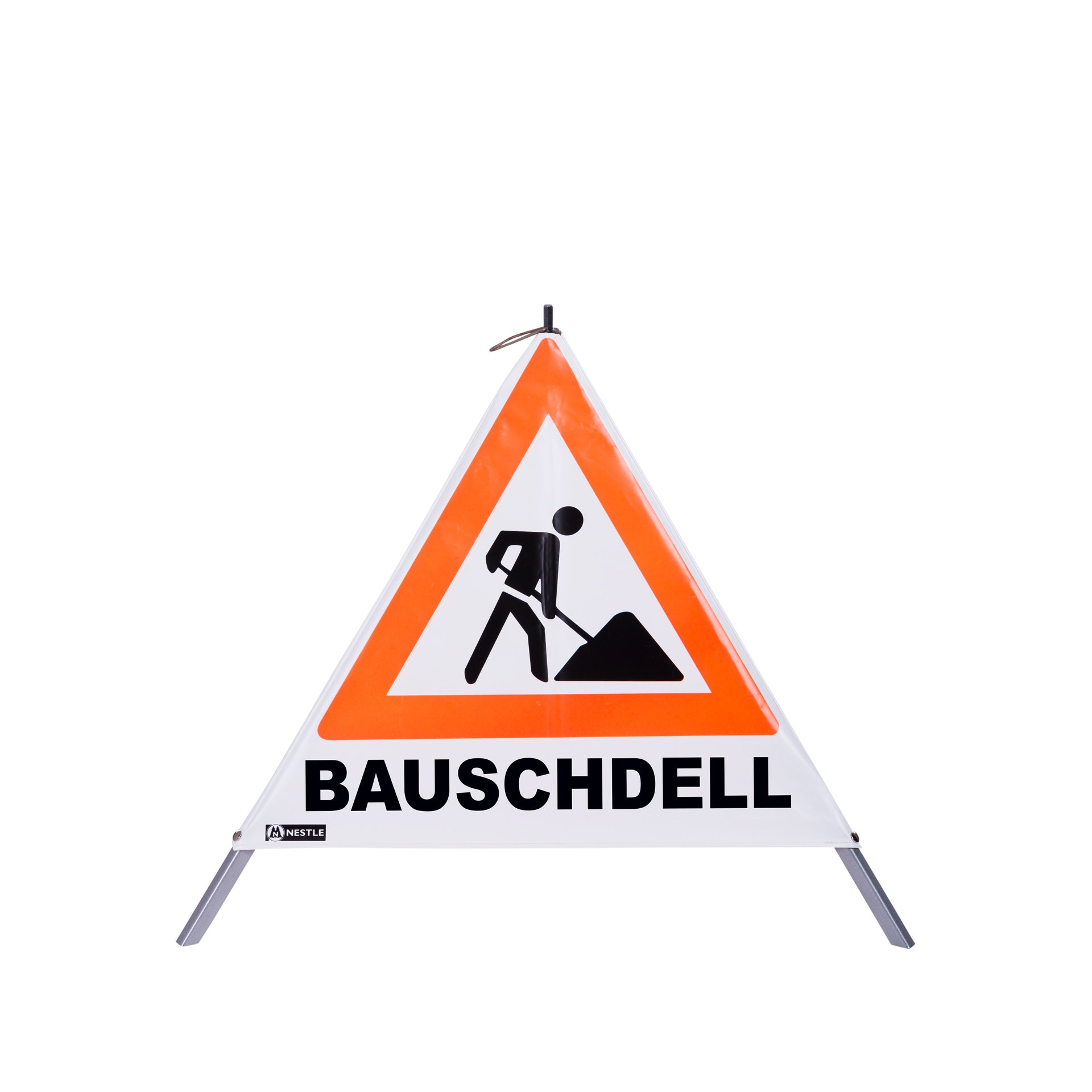 NESTLE Warnpyramide 70 cm, Bayern-Edition, tagesleuchtend weiß, mit Mittelfuß NESTLE Warnpyramide 70 cm, Bayern-Edition, tagesleuchtend weiß, mit Mittelfuß